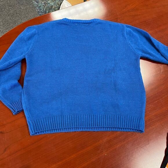 Blue Acrylic Christmas Sweater Falalallama sz L/XL - Picture 5 of 5